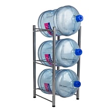 Mind Reader Alloy Collection 3 Tier Heavy Duty Water Cooler Jug Rack, Silver (3TJUG-SIL)