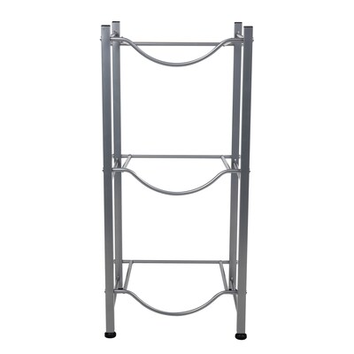 Mind Reader 3-Shelf Mobile Water Jug Stand Holder, Metal, Silver (3TJUG-SIL)