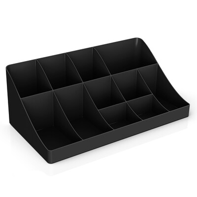 Mind Reader 11-Compartment 2-Tier Cup and Condiment Organizer and 2-Tier Lazy Susan, Black (SNACOMORG-BLK)