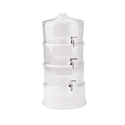 Mind Reader Foundation Collation 3-Tier Beverage Dispenser with Ice Bottom, Acrylic, Clear (3TBEVD-CLR)