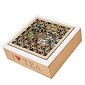 Mind Reader Tea Box Storage with Wood Floral Pattern, Brown (TEABOX-BRN)