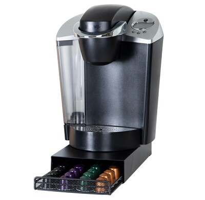 Mind Reader 4 Compartment Stainless Steel Coffee Organizer, Black (NESHTRAY-BLK)