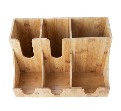 Mind Reader 6 Compartment Bamboo Coffee Organizer, Brown (3SLITBM-BRN)