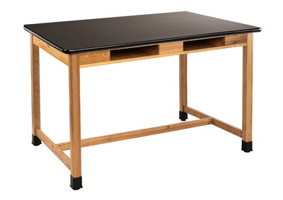 National Public Seating Wood Series Science Table, 30 x 72 x 36, Black/Ash (SLT2-3072HB)