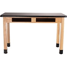 National Public Seating Wood Series Science Table, 30 x 72 x 30, Black/Ash (SLT1-3072HB)