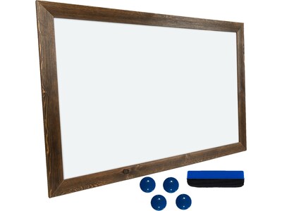 Excello Global Products Magnetic Dry-Erase Whiteboard, Rustic Wood Frame, 2 x 1.5 (EGP-HD-0077)