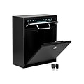 AdirOffice Ultimate Locking Wall Mounted Drop Box Mailbox, Medium, Black (631-05-BLK-PKG)