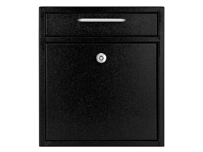 AdirOffice Ultimate Locking Wall Mounted Drop Box Mailbox, Medium, Black (631-05-BLK-PKG)