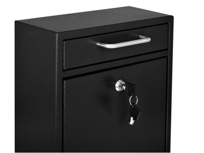 AdirOffice Steel Ultimate Locking Wall Mounted Drop Box Interoffice Mailbox, Medium, Black (631-05-BLK-PKG)