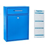 AdirOffice Ultimate Locking Wall Mounted Drop Box, Large, Blue (631-04-BLU-PKG)