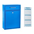 AdirOffice Ultimate Locking Wall Mounted Drop Box, Large, Blue (631-04-BLU-PKG)