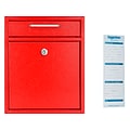 AdirOffice Indoor/Outdoor InterOffice Mailbox, Medium, Red (631-05-RED-PKG)