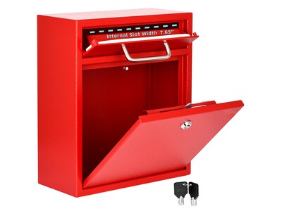 AdirOffice Steel Indoor/Outdoor Interoffice Mailbox, Medium, Red (631-05-RED-PKG)