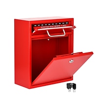 AdirOffice Ultimate Locking Wall Mounted Drop Box, Medium, Red (631-05-RED-PKG)