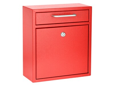 AdirOffice Steel Indoor/Outdoor Interoffice Mailbox, Medium, Red (631-05-RED-PKG)