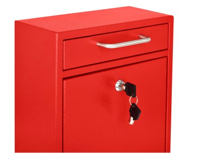 AdirOffice Steel Indoor/Outdoor Interoffice Mailbox, Medium, Red (631-05-RED-PKG)