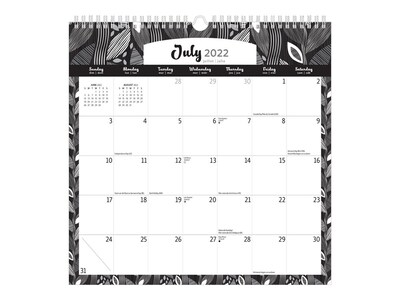 2022-2023 BrownTrout Ebony and Ivory 12 x 12 Monthly Wall Calendar, White/Black (9781975456108)