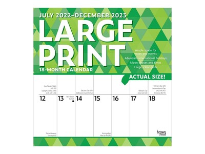 2022-2023 BrownTrout Large Print 24 x 12 Monthly Wall Calendar (9781975457020)