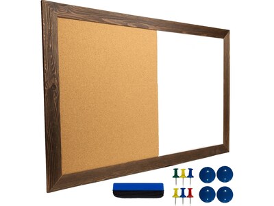 Excello Global Products Combination Dry-Erase Whiteboard, Wood Frame, 3' x 2' (EGP-HD-0078)