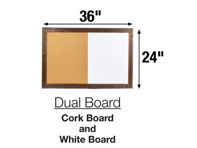 Excello Global Products Combination Dry-Erase Whiteboard, Wood Frame, 3' x 2' (EGP-HD-0078)