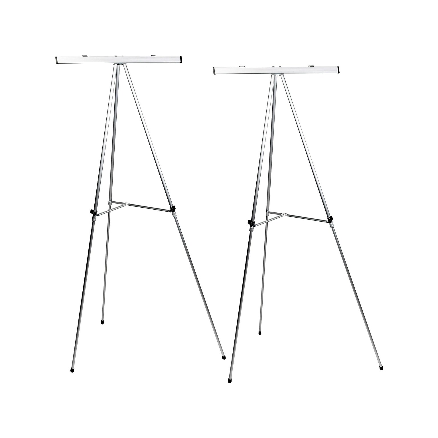 Excello Global Products Flip Chart Presentation Easel, 70, Silver Aluminum, 2/Pack (EGP-HD-0295)