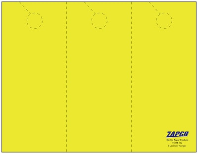 Zapco® 3.67 x 8 1/2 65 lbs. Digital Timberline Cover Door Hanger, Sunfish Yellow, 50/Pack (212-50E