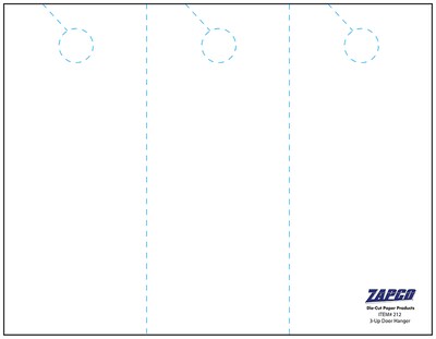 Zapco 3.67 x 8 1/2 67 lbs. Digital Bristol Cover Door Hanger, White, 334/Pack (212-334FWH43D)