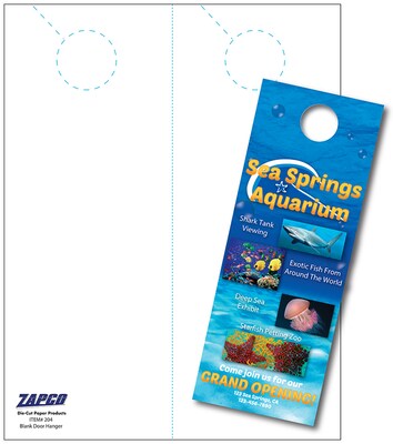 Zapco 4 1/4 x 11 67 lbs. Digital Bristol Cover Door Hanger, White, 500/Pack (204-250FWH42D)