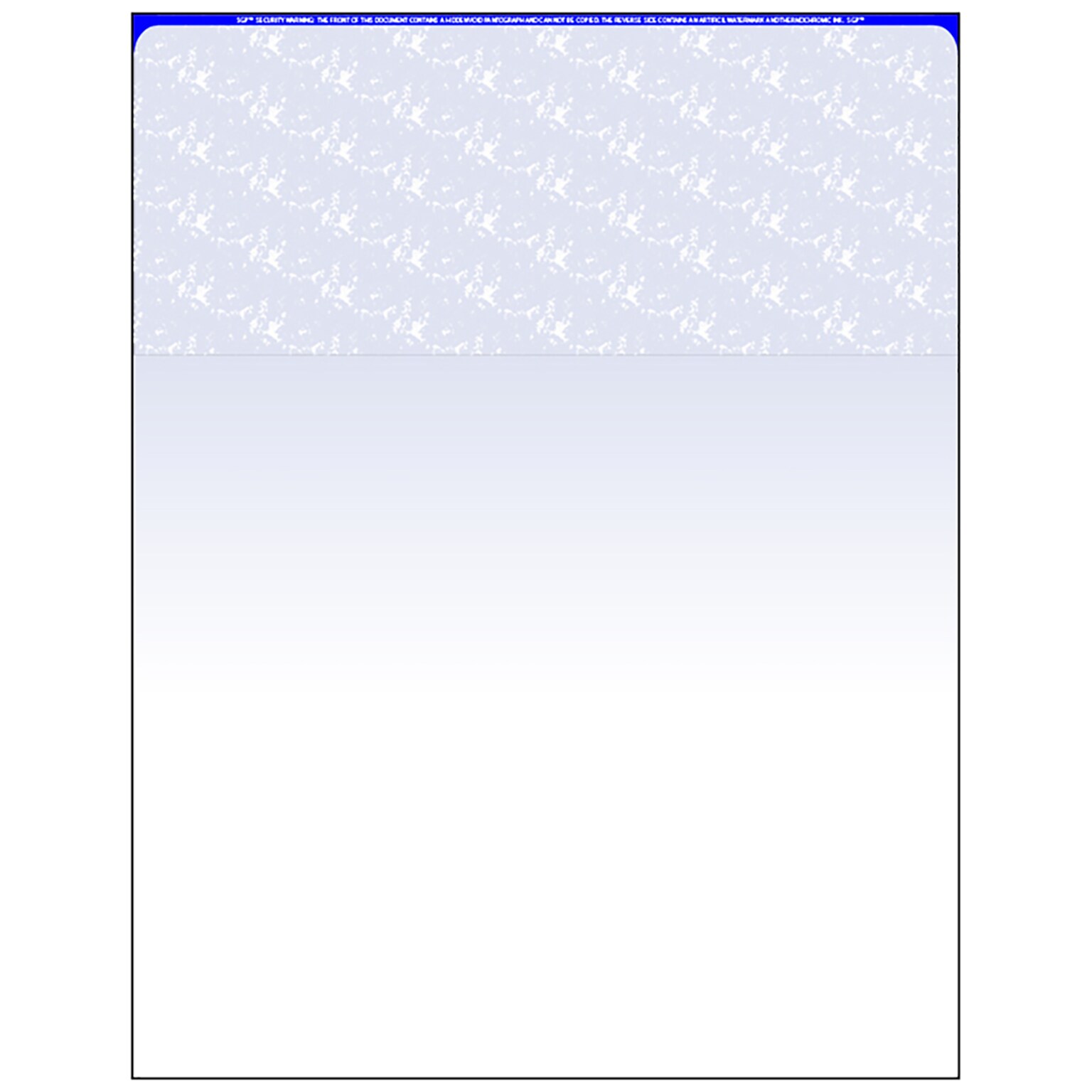 Zapco 8.5 x 11 Security Check On Top, 60 lbs., Blue, 500 Sheets/Pack (CK02-500BLUE)