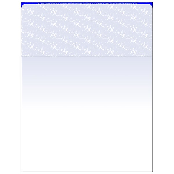 Zapco® 8 1/2 x 11 60 lbs. Security Check on Top Papers, Void Blue, 500/Pack (CK02-500BLUE)