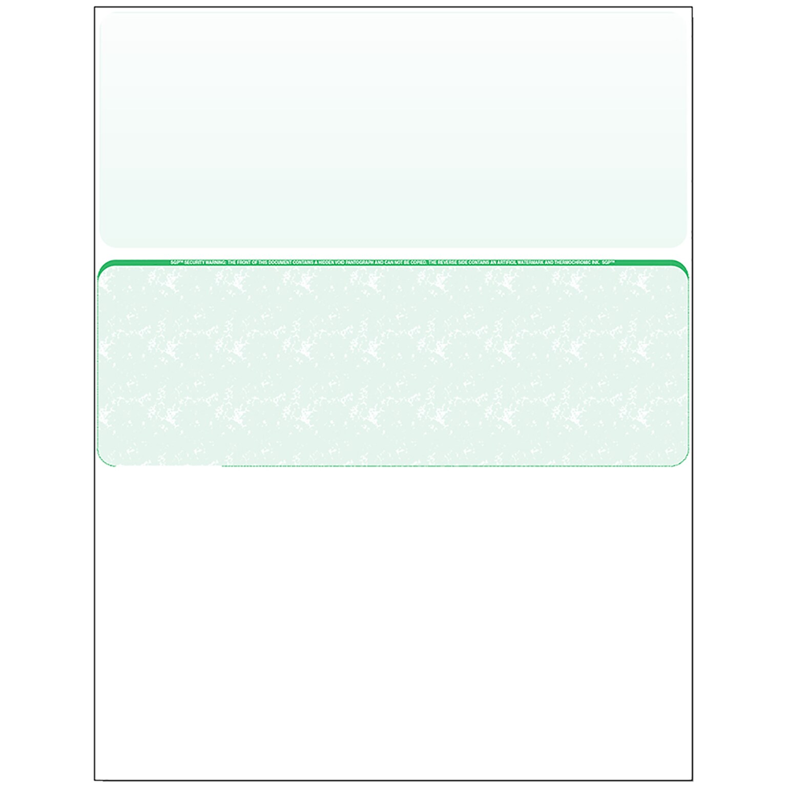 Zapco® 8 1/2 x 11 Security Check in the Middle Papers, Void Green, 500/Pack (CK10-500GRN)