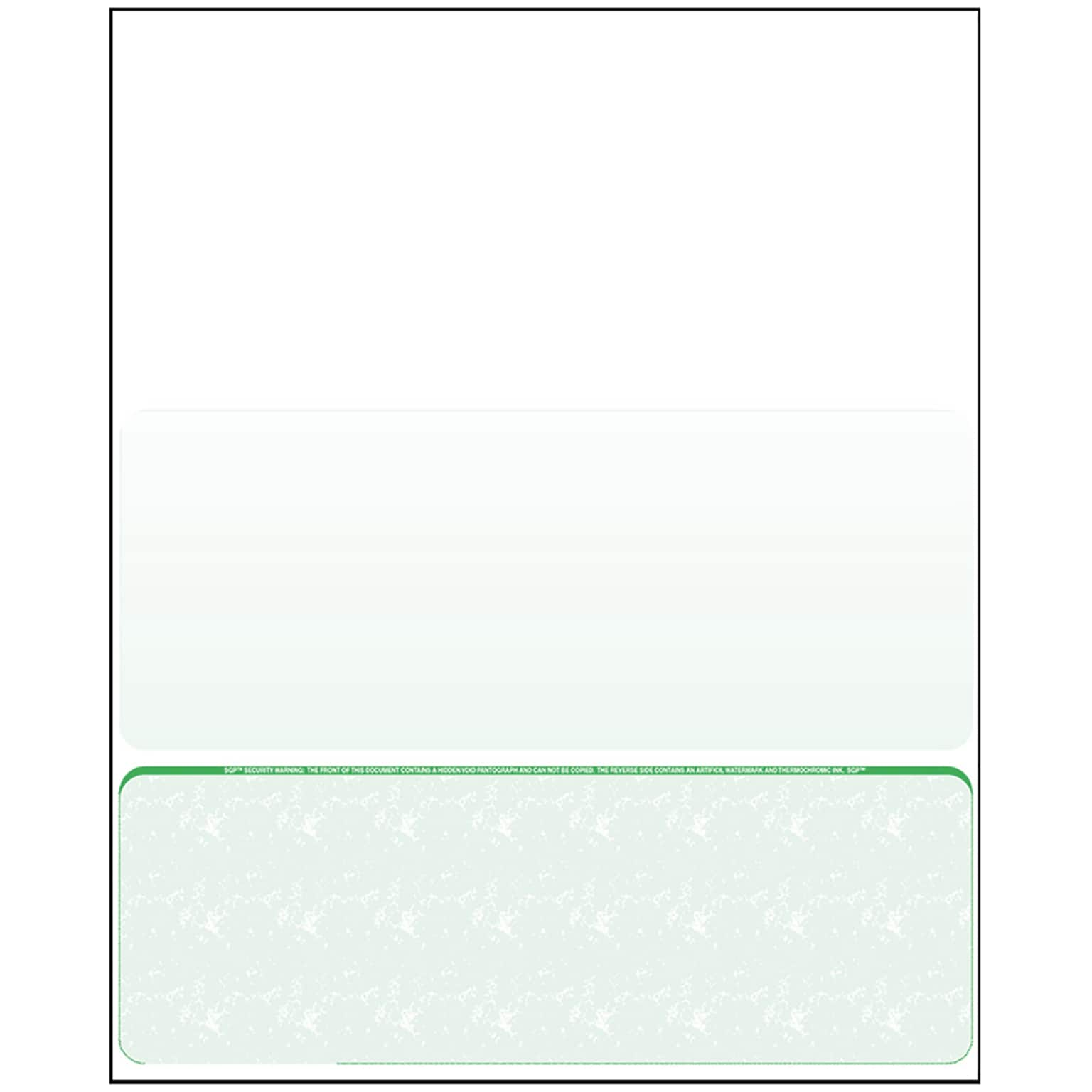 Zapco® 8 1/2 x 11 60 lbs. Security Check on Bottom Papers, Void Green, 500/Pack (CK18-500GRN)