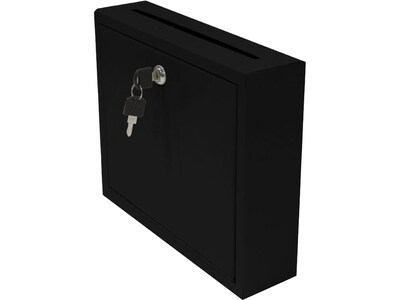 AdirOffice Multipurpose Drop Box with Suggestion Cards, Large, Black (631-03-BLK-PKG)