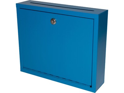 AdirOffice Multipurpose Drop Box with Suggestion Cards, Large, Blue (631-03-BLU-PKG)