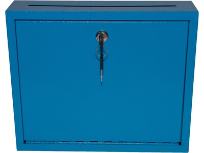 AdirOffice Multipurpose Drop Box with Suggestion Cards, Large, Blue (631-03-BLU-PKG)