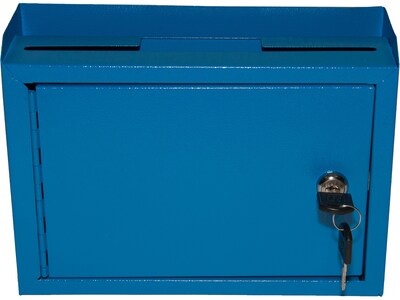 AdirOffice Multipurpose Drop Box with Suggestion Cards, Medium, Blue (631-02-BLU-PKG)