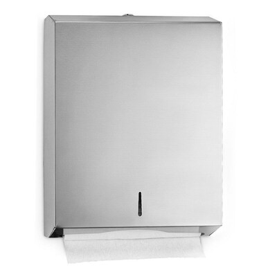 Alpine Industries Stainless Steel Brushed C-Fold/Multi-Fold Paper Towel Dispenser 2 Pack