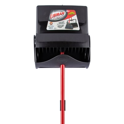 Libman Broom with Dustpan, Black/Red, 2/Carton (919)