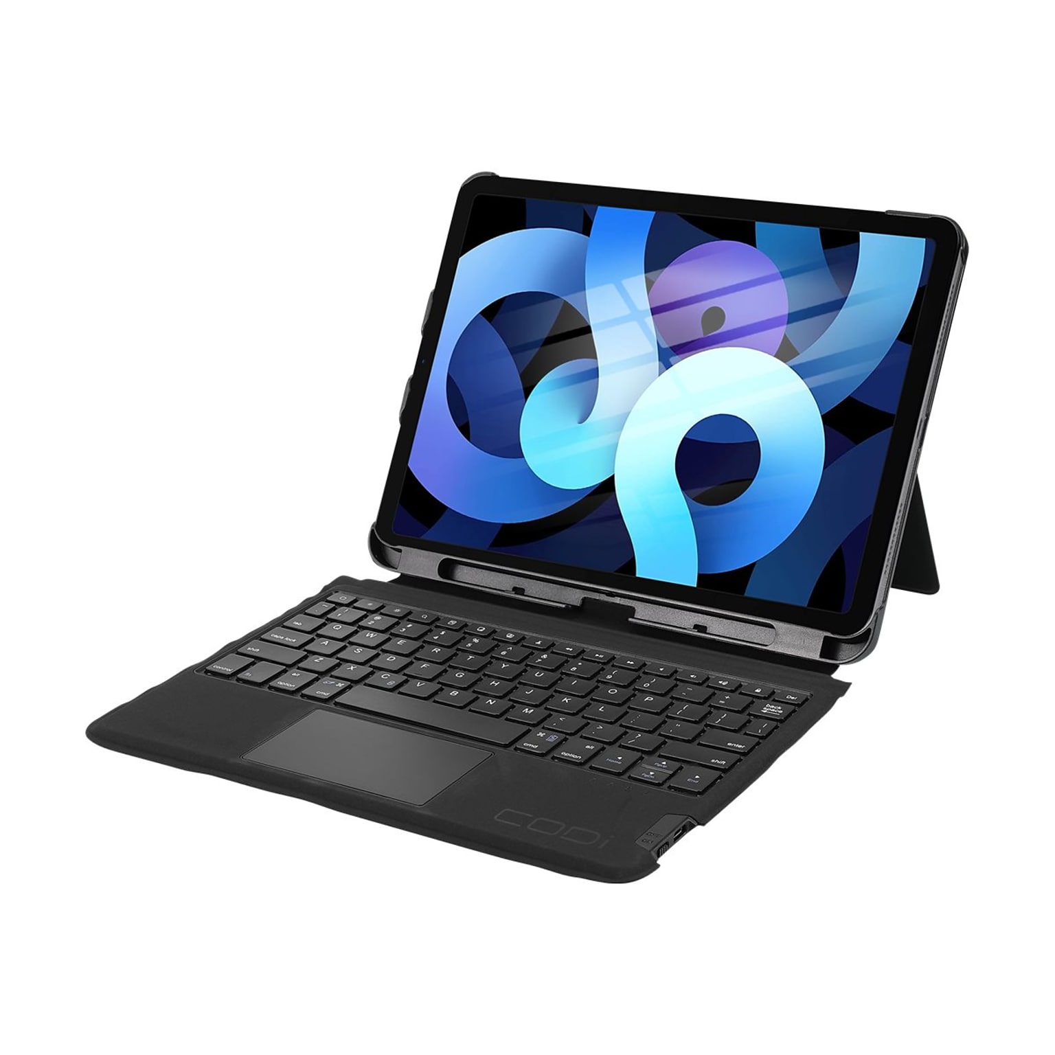 CODi Bluetooth Keyboard PU Leather/TPU/ABS Plastic Folio Case w/ Track Pad for 10.9 iPad Air Gen 4/5/Pro, Black  (C30708520)