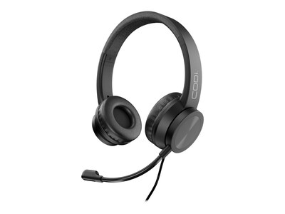 CODi Noise Canceling Stereo On-Ear Computer Headset, Black (A04508)