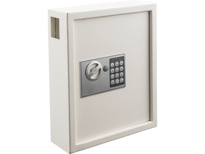 AdirOffice 40-Key Digital Lock Key Cabinet with Key Tags, White (680-40-WHI-689-PKG)