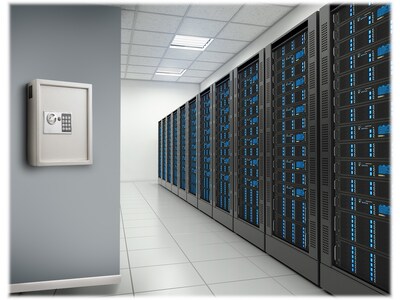 AdirOffice 40-Key Digital Lock Key Cabinet with Key Tags, White (680-40-WHI-689-PKG)