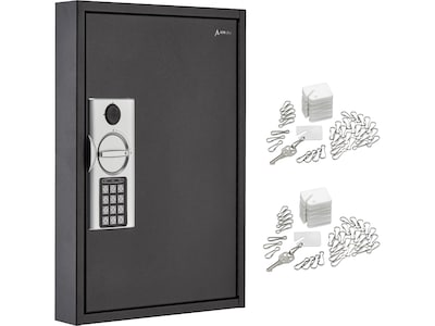 AdirOffice 60-Key Digital Lock Key Cabinet with Key Tags, Black (680-60-BLK-689-PKG)