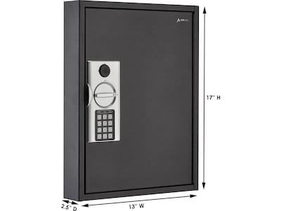 AdirOffice 60-Key Digital Lock Key Cabinet with Key Tags, Black (680-60-BLK-689-PKG)