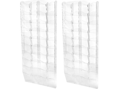 AdirOffice Acrylic Magazine Rack with Adjustable Pockets, Clear, 2/Pack (640-5120-CLR-2PK)