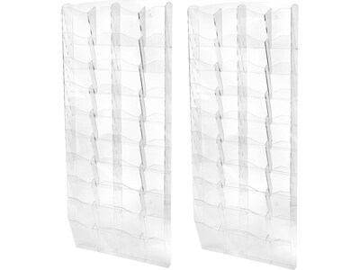 AdirOffice Acrylic Magazine Rack with Adjustable Pockets, Clear, 2/Pack (640-5120-CLR-2PK)