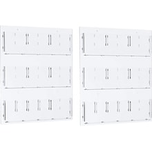 AdirOffice Acrylic Magazine Rack with Adjustable Pockets, Clear, 2/Pack (640-2935-CLR-2PK)