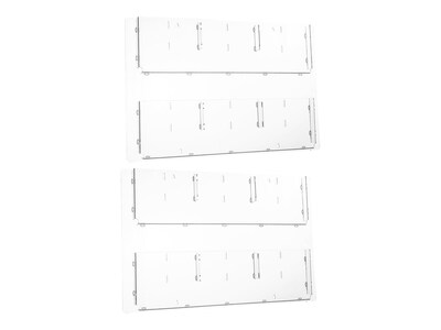 AdirOffice Acrylic Magazine Rack with Adjustable Pockets, Clear, 2/Pack (640-2923-CLR-2PK)