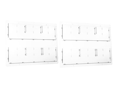 AdirOffice Wall Mounted Acrylic Magazine Rack with Adjustable Pockets, Clear, 2/Pack (640-3020-CLR-2PK)