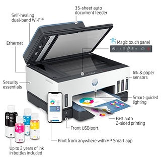 HP Smart Tank 7602 Inkjet Printer, All-in-One Supertank, Print